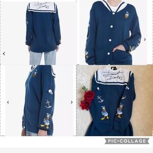 NWT Disney Donald Duck Embroidered Girls Cardigan